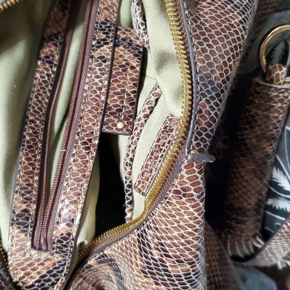 Gili python print leather large slouch shoulder b… - image 14